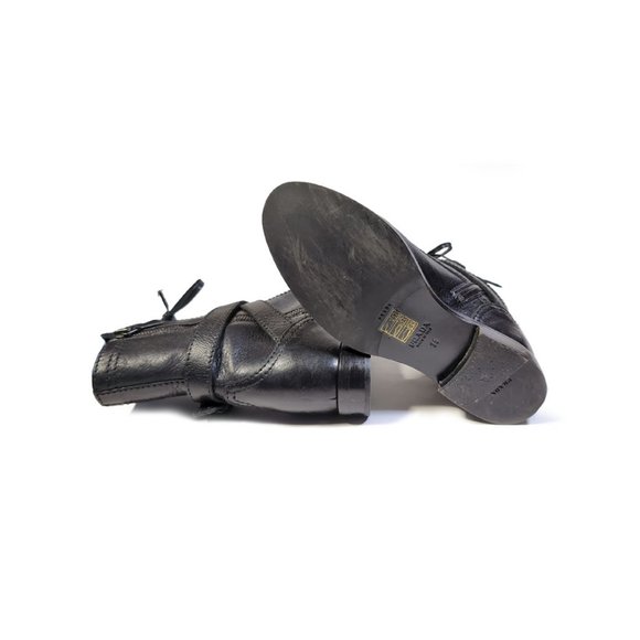 PRADA Combat Boots Black Leather Lace Up Boots Size 36 | 6 *PRIMO* - Picture 4 of 11